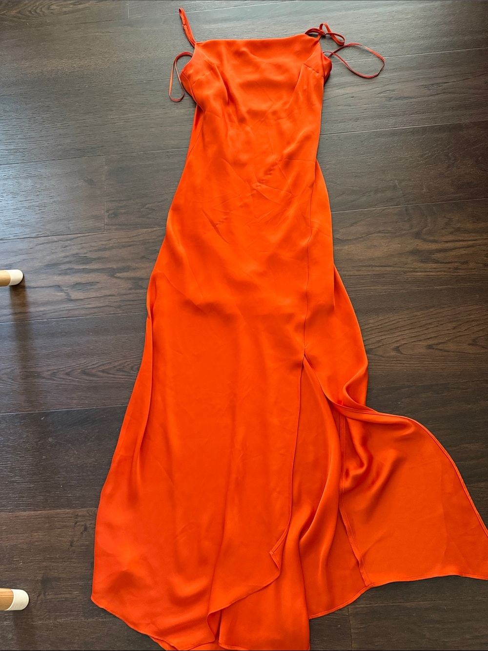 Express Orange Slip Maxi Dress with Spaghetti Straps